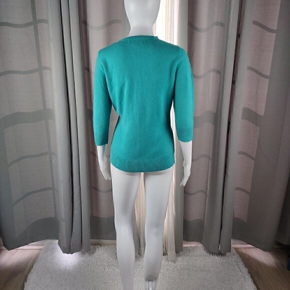 Karen Scott Women's 3/4 Sleeve Teal Pullover Sweater Size Small - Picture 3 of 11